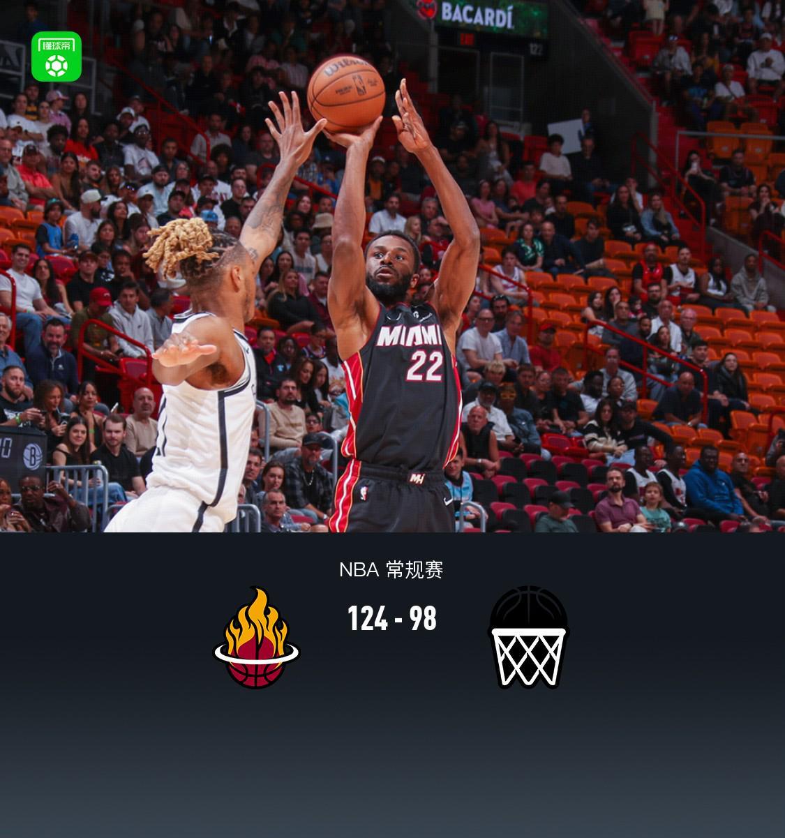 steamchina-热火124-98送篮网9连败，阿德巴约23+9+4